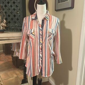 Pastel stripe button down